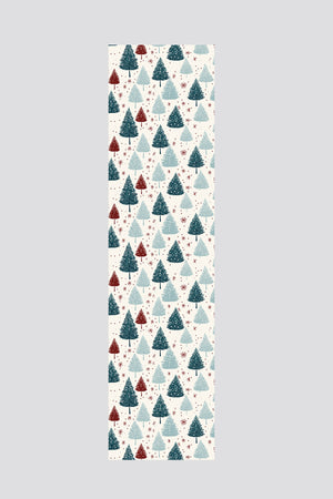 Yeşil Kırmızı Çam Ağacı Desenli Yılbaşı Runner 40x140