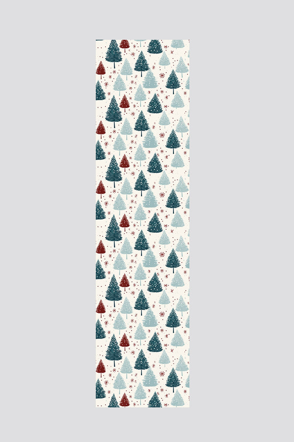 Yeşil Kırmızı Çam Ağacı Desenli Yılbaşı Runner 40x140