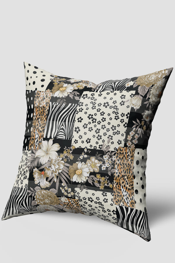 Siyah Beyaz Zebra Leopar Desenli Kırlent Kılıfı