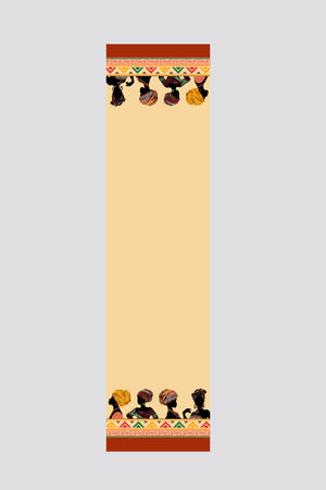 Colorful Ethnic African Woman Figured Runner 40x140cm