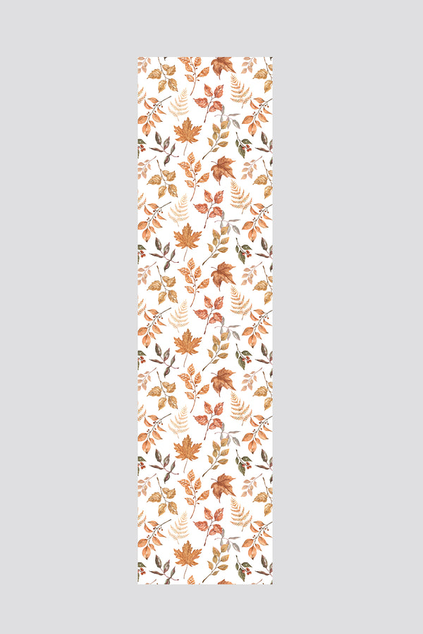 Sonbahar Temalı Yaprak Desenli Runner 40x220