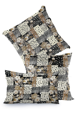 Siyah Beyaz Zebra Leopar Desenli Kırlent Kılıfı