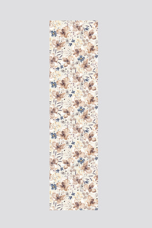 Krem Zarif Çiçek Desenli Runner 40x140