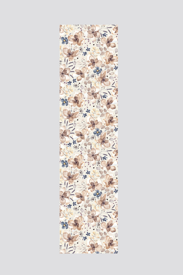 Krem Zarif Çiçek Desenli Runner 40x140