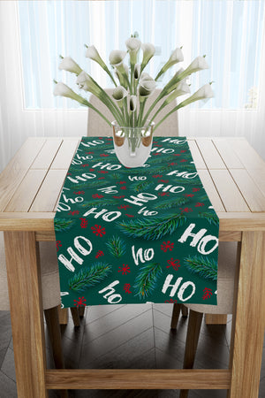 Yeşil Ho Ho Yazılı Yılbaşı Runner 40x140
