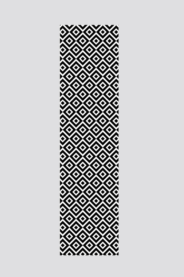 Black and White Geometric Squares Runner 40x140cm