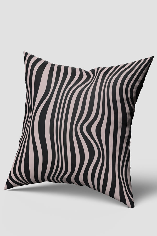 Siyah Zebra Desenli Kırlent Kılıfı