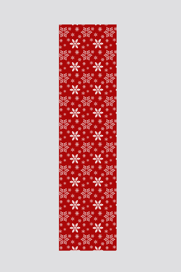 Kırmızı Beyaz Kar Taneleri Yılbaşı Runner 40x140