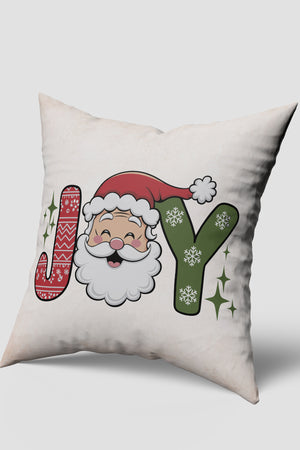 Noel Temalı Gülen Noel Baba Desenli Yılbaşı Kırlent Kılıfı
