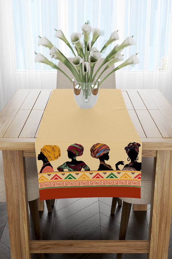 Colorful Ethnic African Woman Figured Runner 40x140cm
