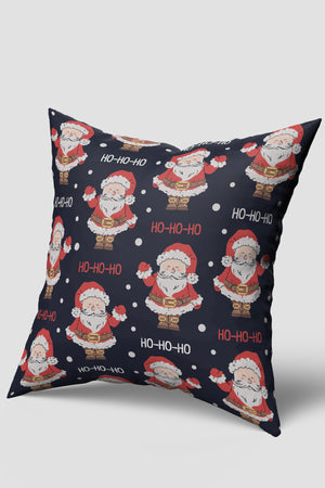 Noel Temalı Noel Baba Desenli Ho Ho Yazılı Yılbaşı Kırlent Kılıfı