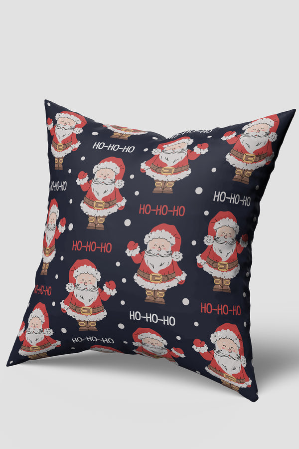 Noel Temalı Noel Baba Desenli Ho Ho Yazılı Yılbaşı Kırlent Kılıfı