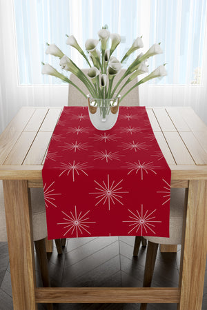 Noel Temalı Kırmızı Yılbaşı Runner 40x140