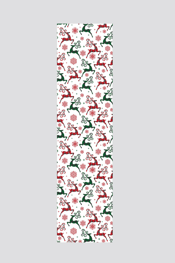 Noel Temalı Geyik Desenli Yılbaşı Runner 40x140