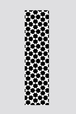 Black and White Heptagon Patterned Runner 40x140cm