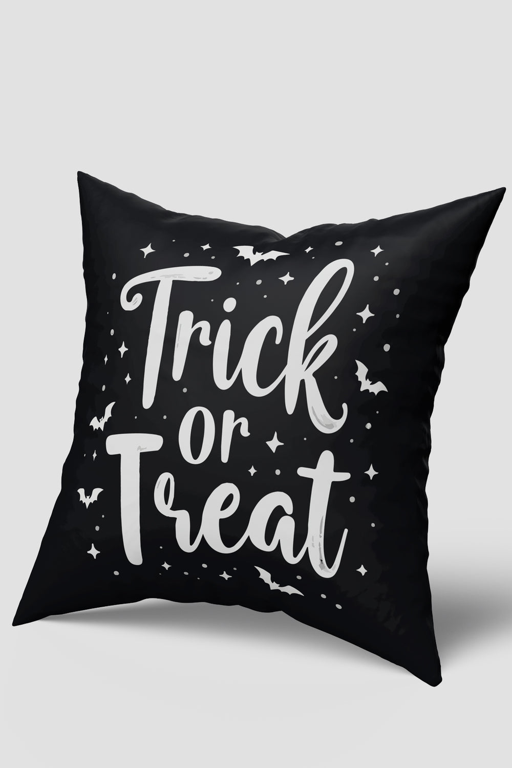 Siyah Trick or Treat Yazılı Halloween Temalı Cadılar Bayramı Kırlent Kılıfı