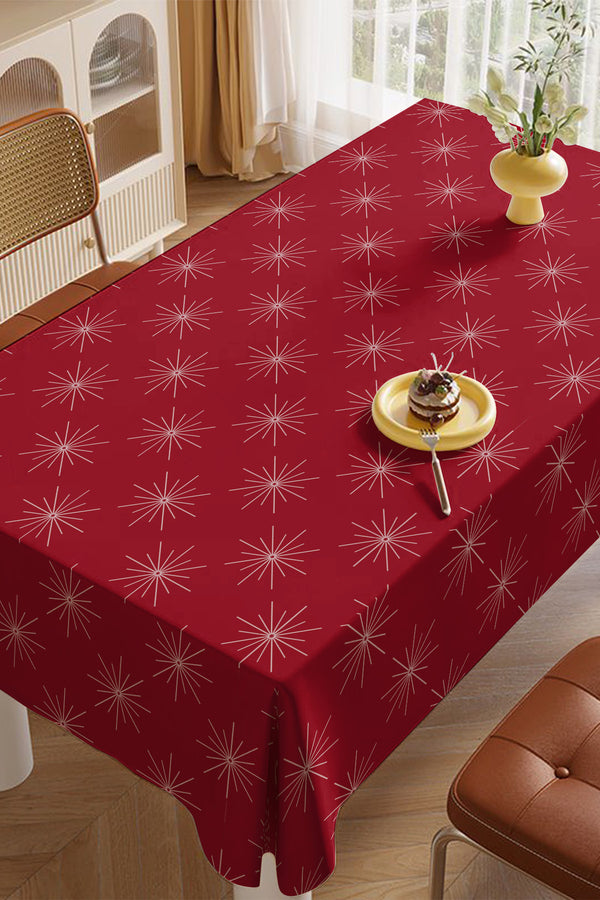 Noel Temalı Kırmızı Yılbaşı Masa Örtüsü