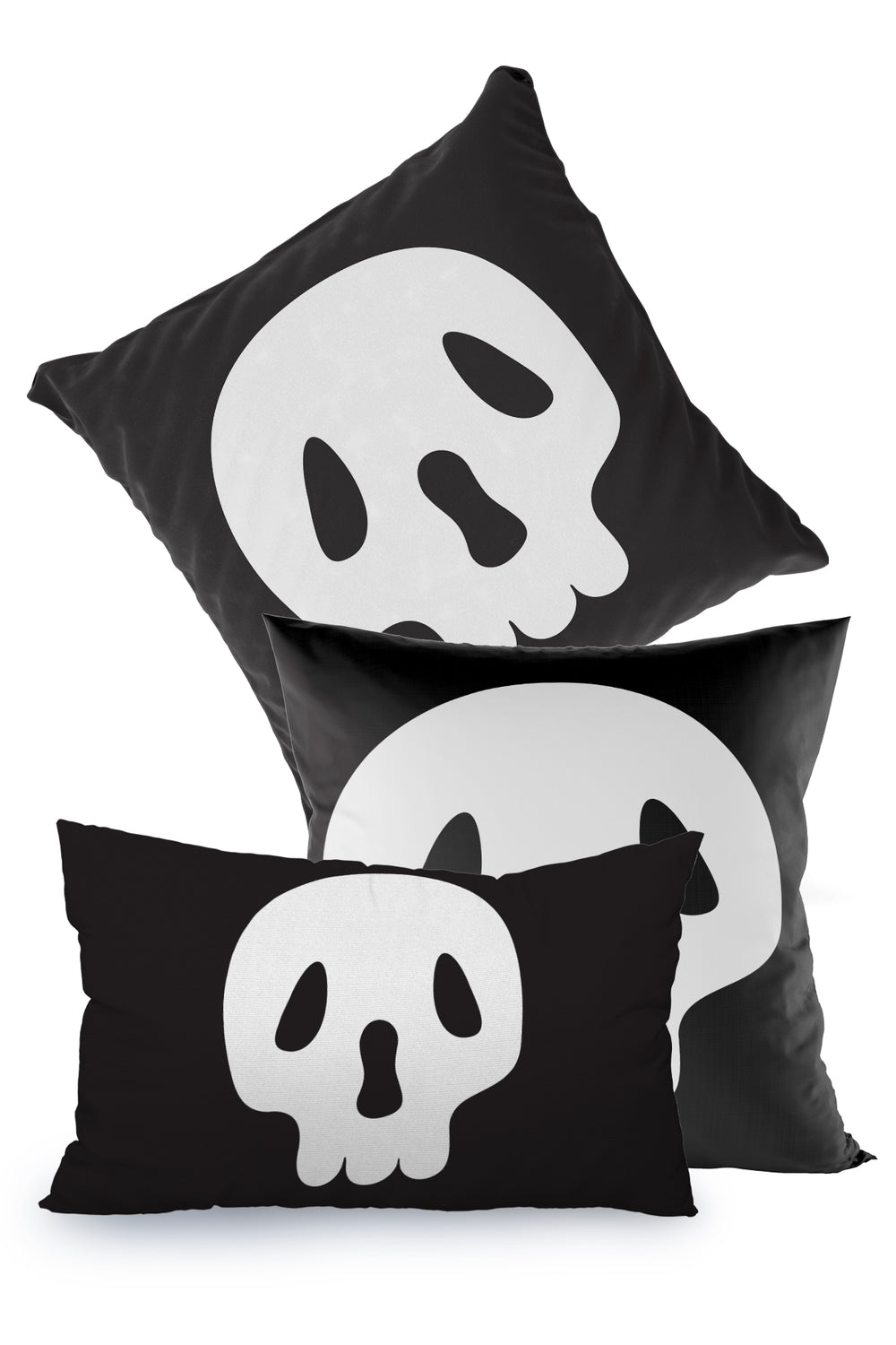 Beyaz Kafatası Halloween Cadılar Bayramı Kırlent Kılıfı