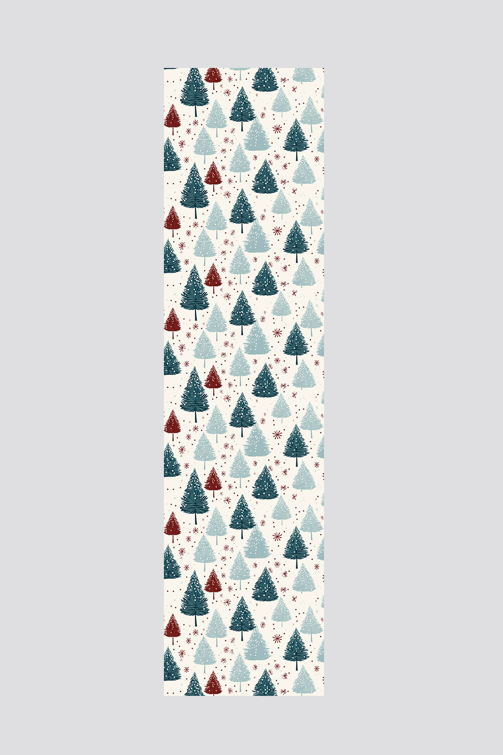 Yeşil Kırmızı Çam Ağacı Desenli Yılbaşı Runner 40x140