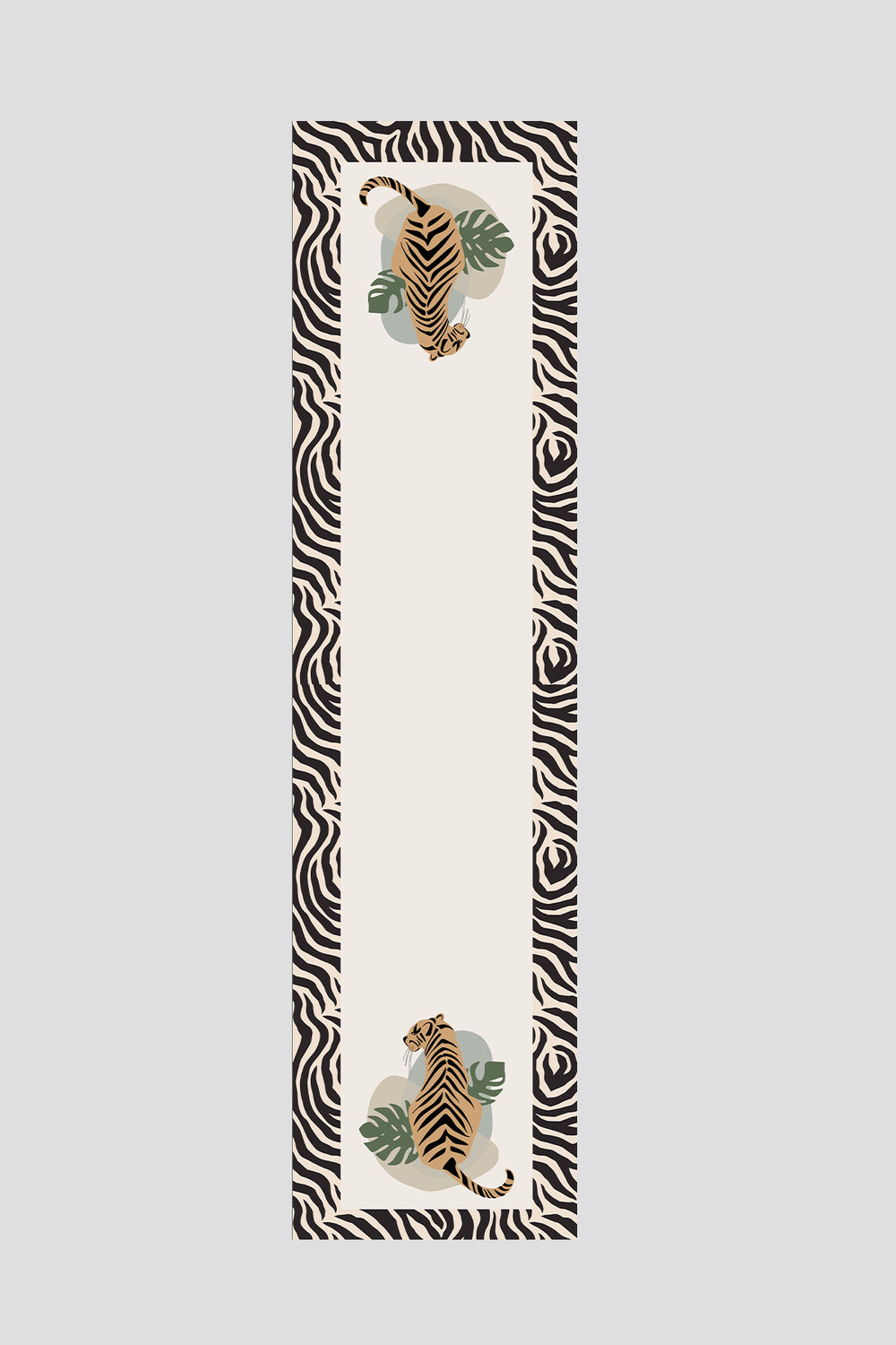 Leopar Kaplan Desenli Krem Runner 40x220
