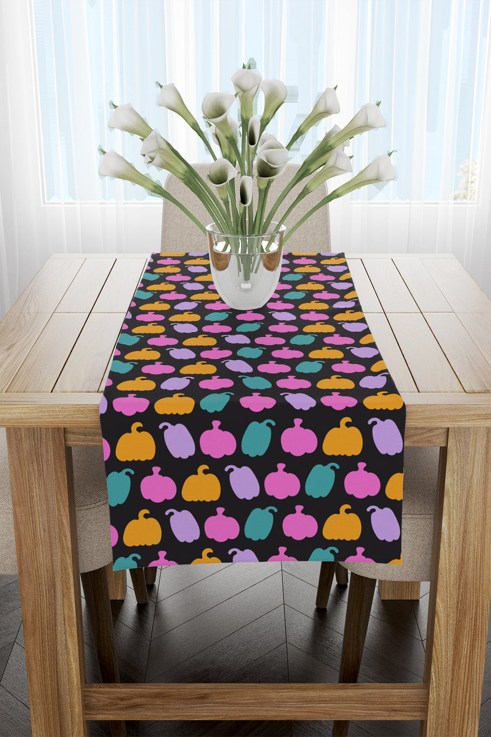 Çok Renkli Balkabağı Desenli Runner 40x140