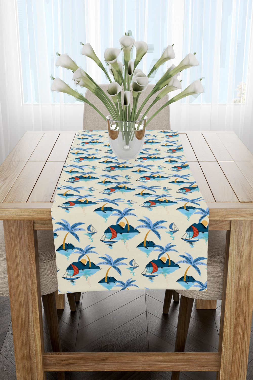 Marin Tropikal Desenli Runner 40x140