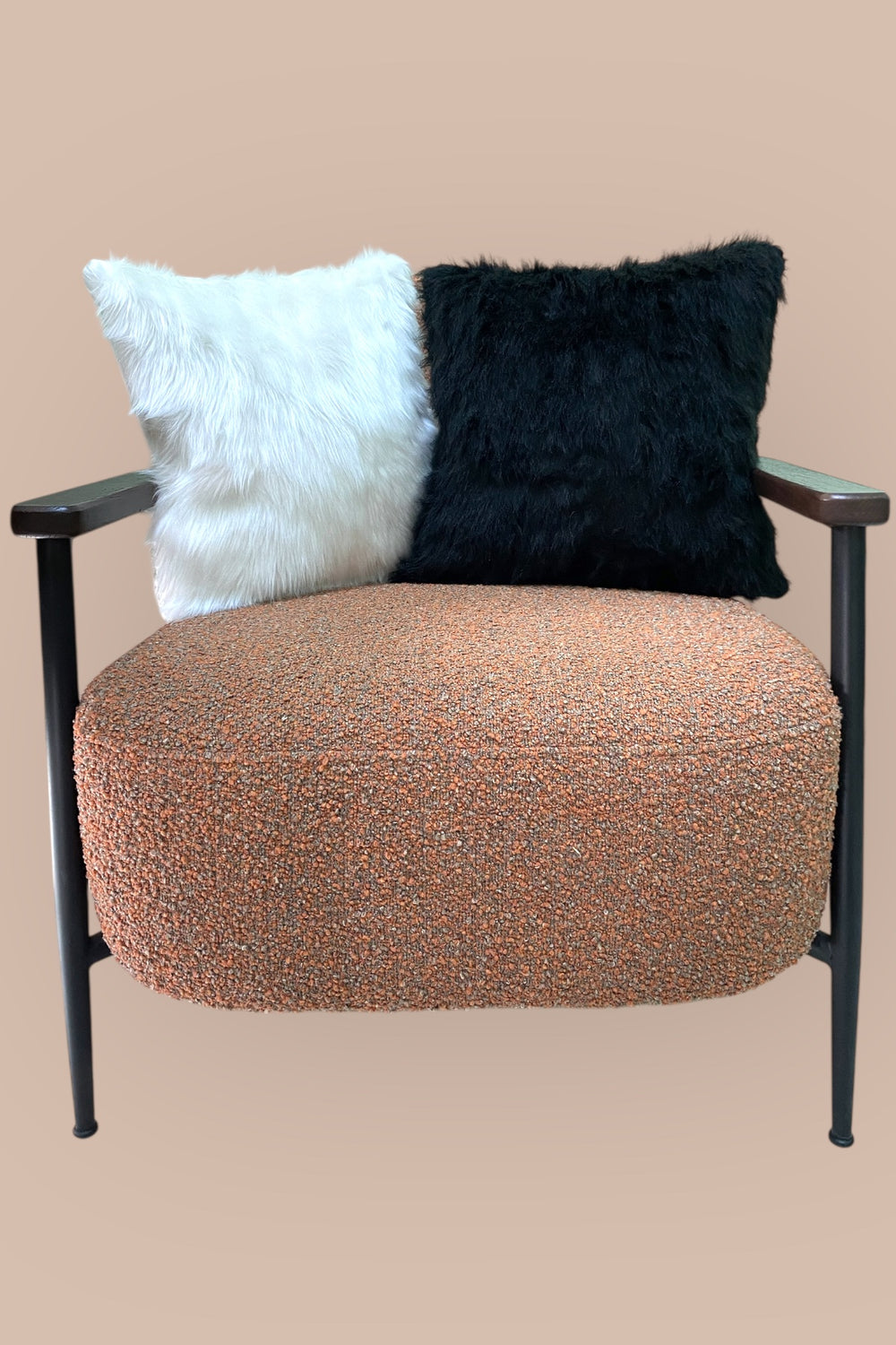 Peluş Kırlent Kılıfı - Siyah