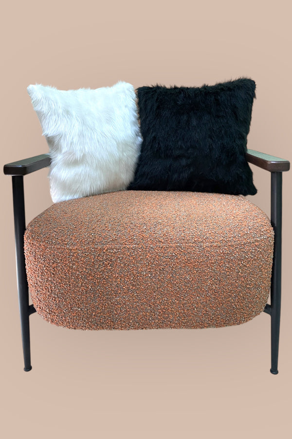 Peluş Kırlent Kılıfı - Siyah
