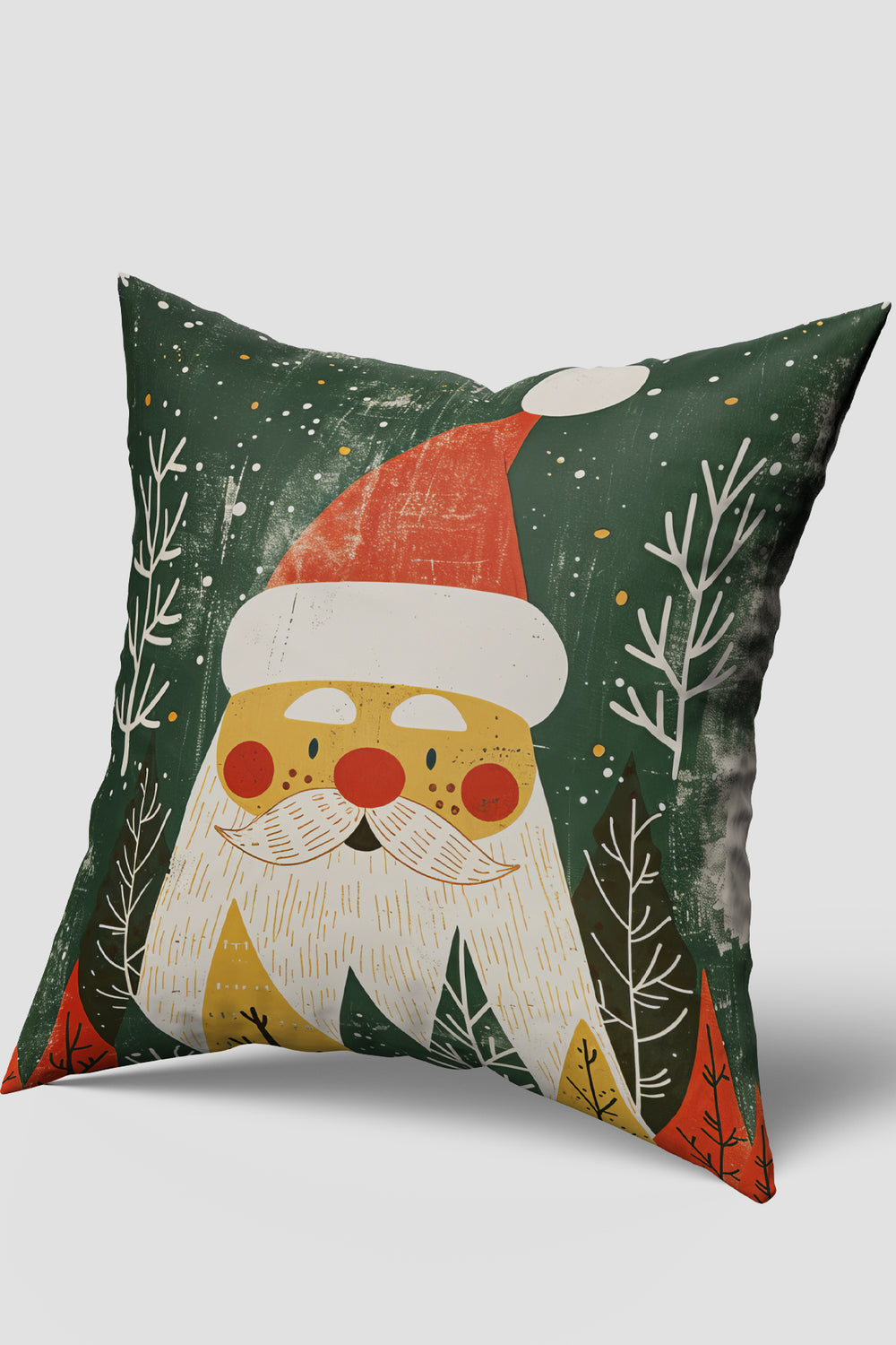 Yeşil Noel Temalı Yılbaşı Kırlent Kılıfı
