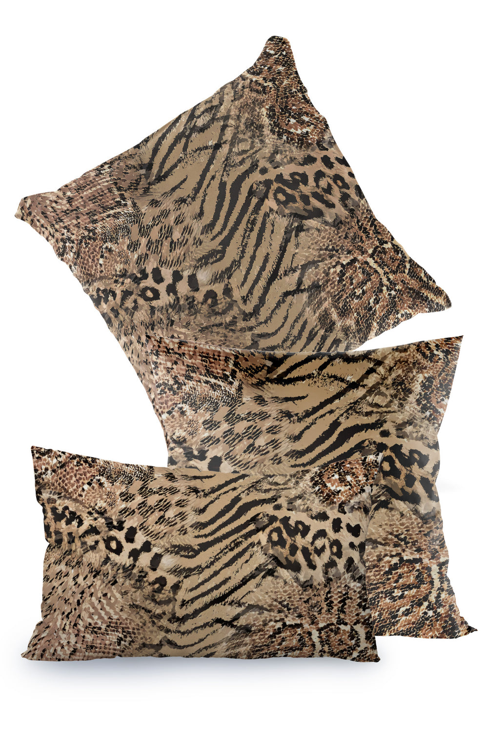Kahverengi Leopar Kaplan Desenli Kırlent Kılıfı