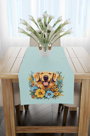 Yeşil Sevimli Köpek Desenli Runner 40x140