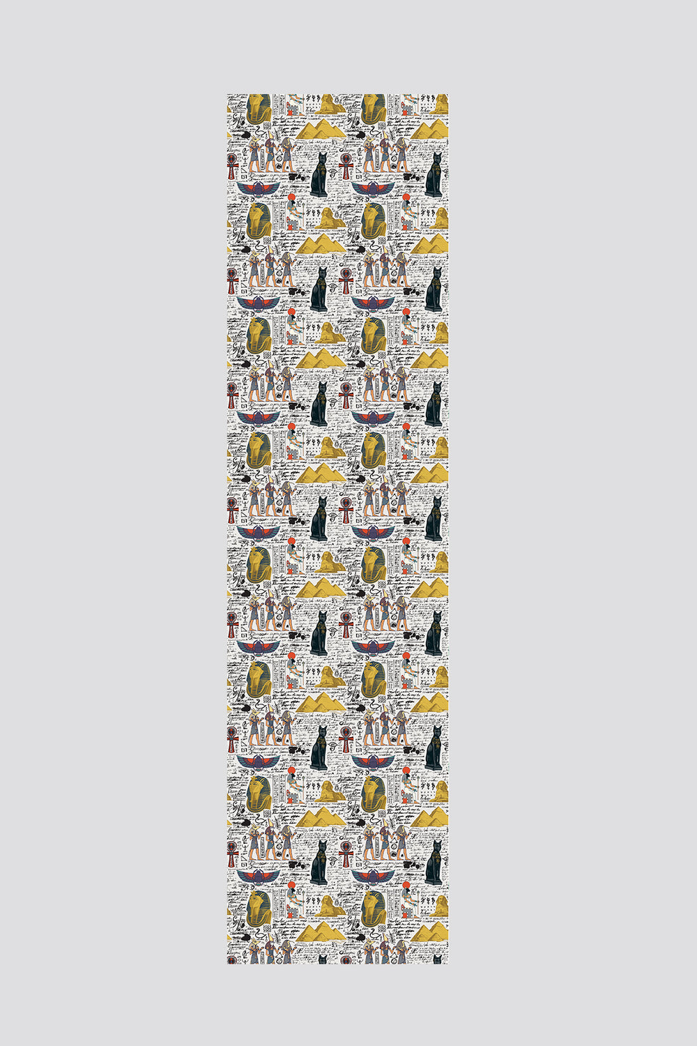 Beyaz Antik Mısır Temalı Runner 40x140
