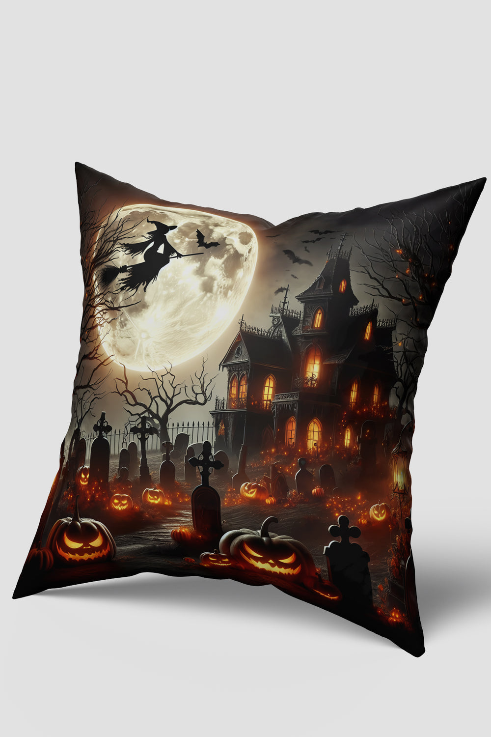Dolunay Halloween Temalı Cadılar Bayramı Kırlent Kılıfı