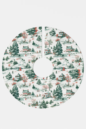 Beyaz Kış Manzaralı Yılbaşı Çam Ağacı Örtüsü