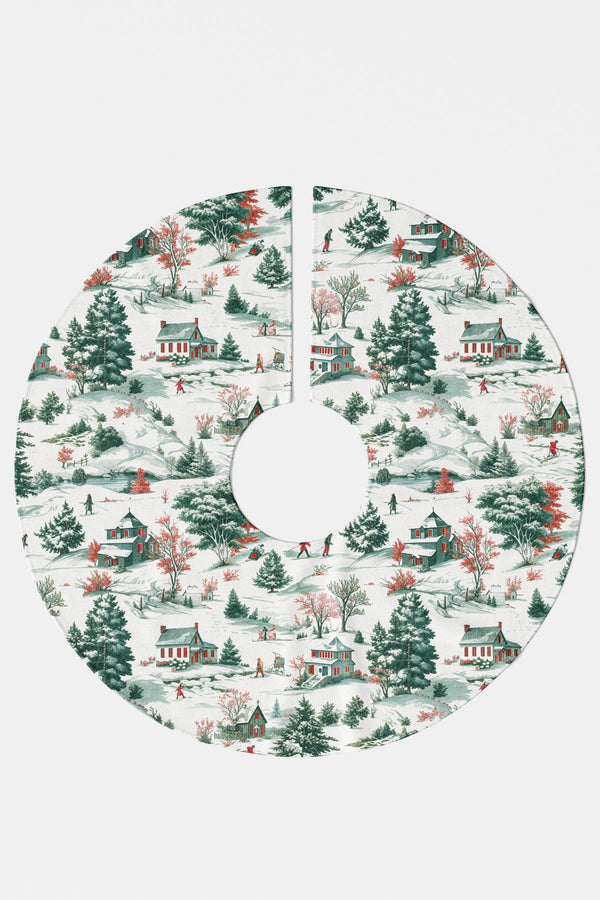 Beyaz Kış Manzaralı Yılbaşı Çam Ağacı Örtüsü