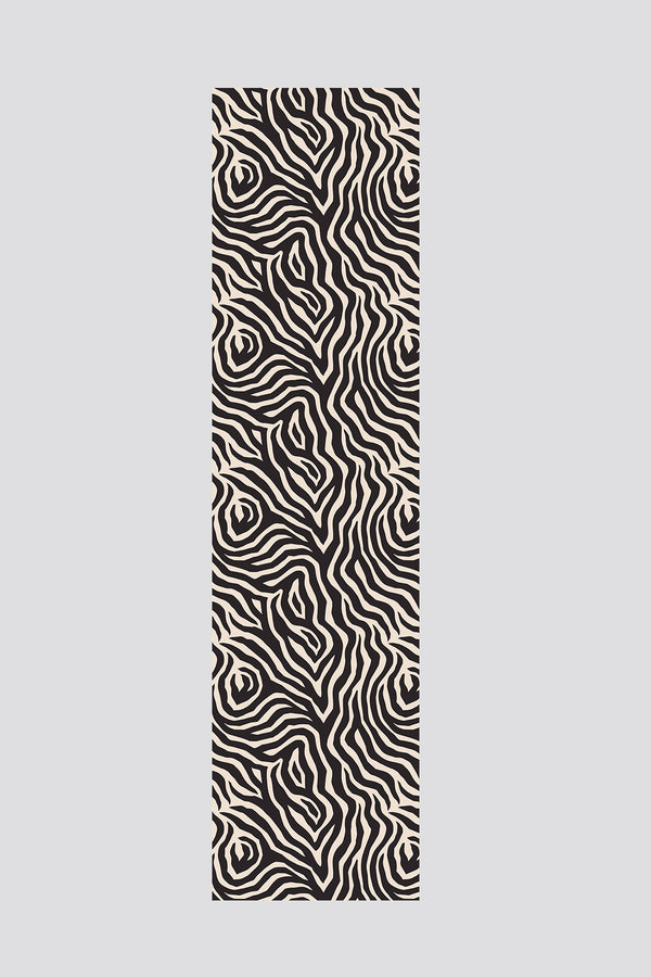 Krem Siyah Zebra Çizgili Runner 40x220
