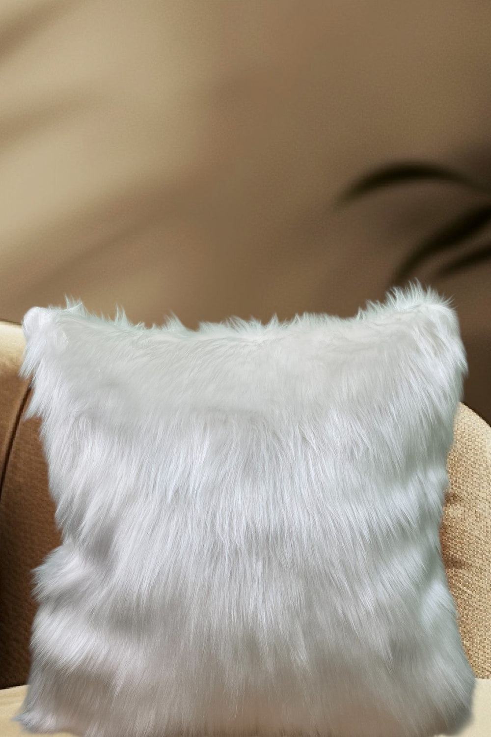Peluş Kırlent Kılıfı - Beyaz
