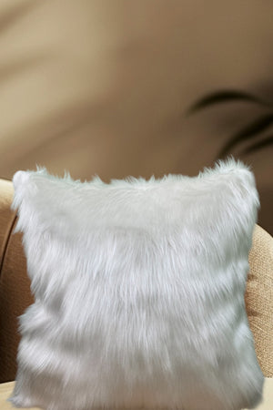 Peluş Kırlent Kılıfı - Beyaz