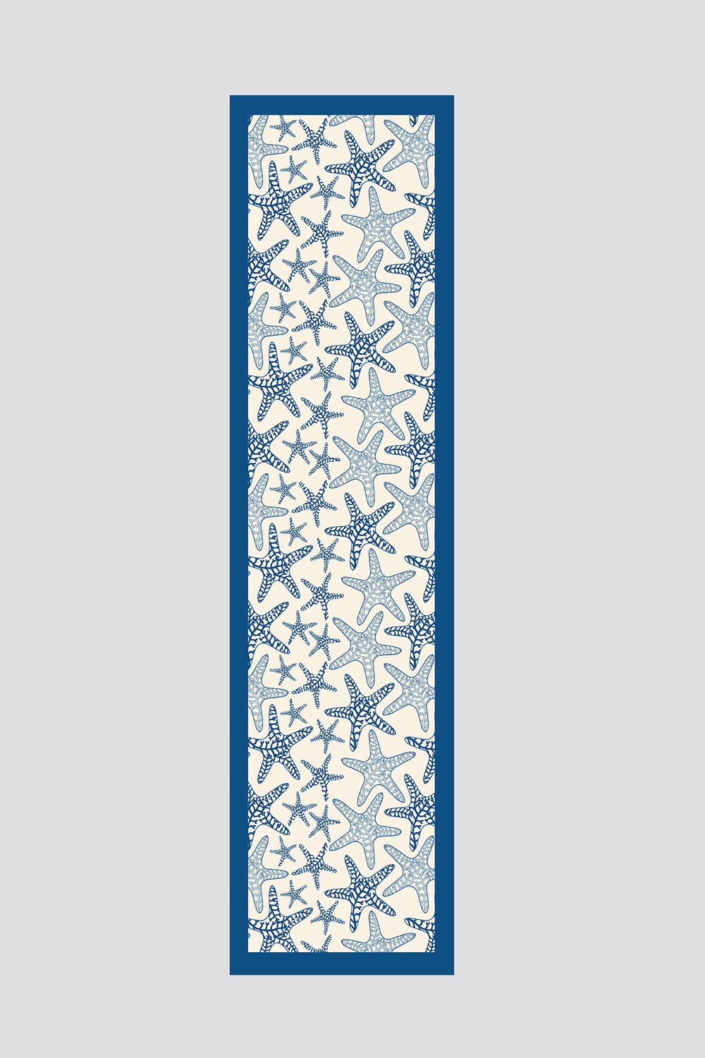 Lacivert Krem Yıldız Desenli Runner 40x220