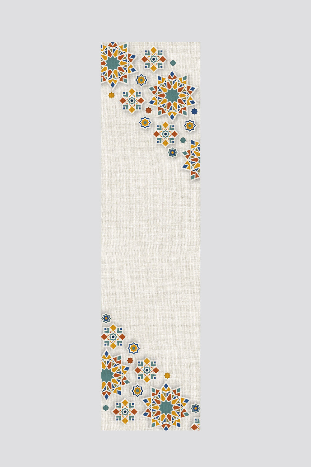 Modern Krem Ramazan Temalı Runner 40x140