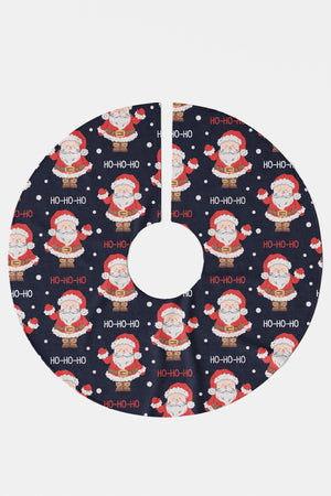 Noel Temalı Noel Baba Desenli Ho Ho Yazılı Yılbaşı Çam Ağacı Örtüsü