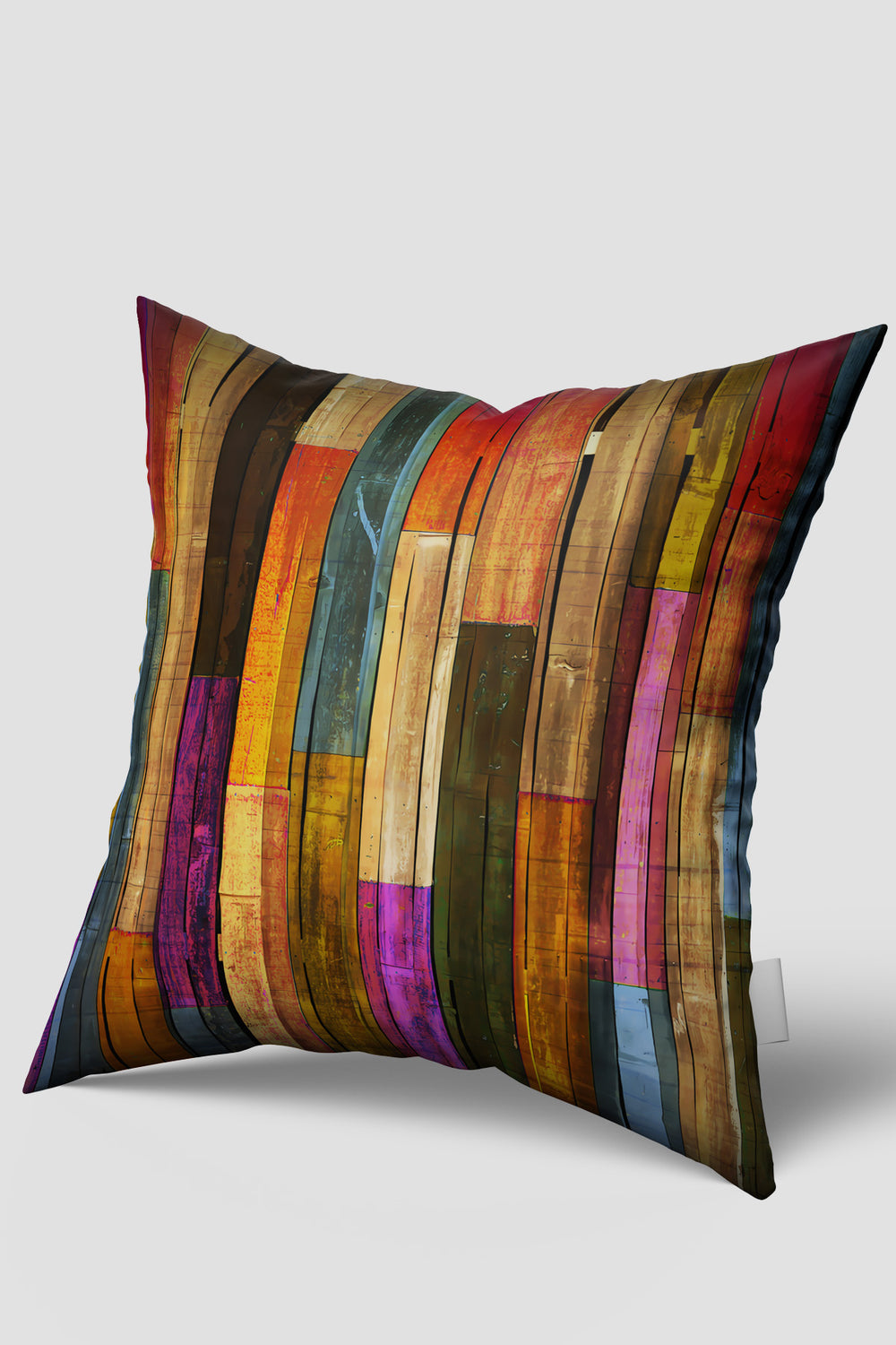 Turuncu Mor Bohem Rustik Desenli Kırlent Kılıfı