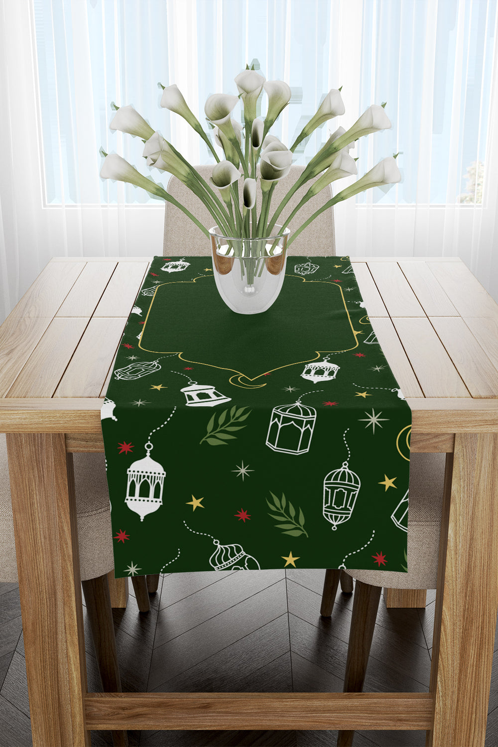 Koyu Yeşil Ramazan Temalı Runner 40x220