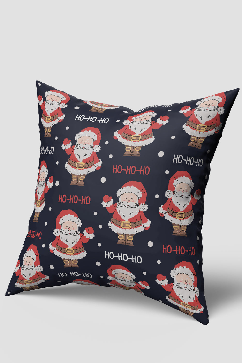 Noel Temalı Noel Baba Desenli Ho Ho Yazılı Yılbaşı Kırlent Kılıfı