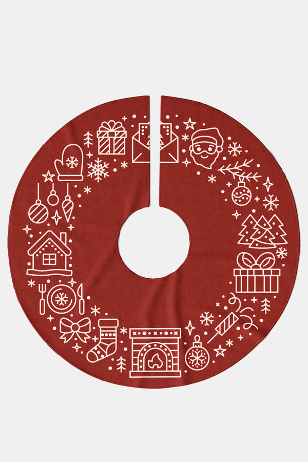 Noel Temalı Yılbaşı Beyaz Yılbaşı Figürleri Çam Ağacı Örtüsü