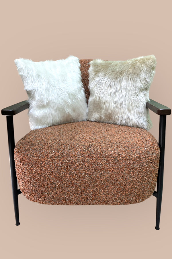 Peluş Kırlent Kılıfı - Kemik, Taş Rengi