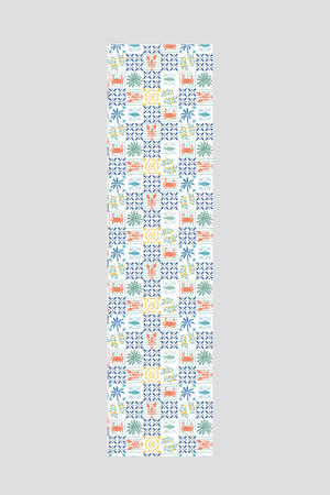 Mavi Yeşil Marin Desenli Runner 40x140