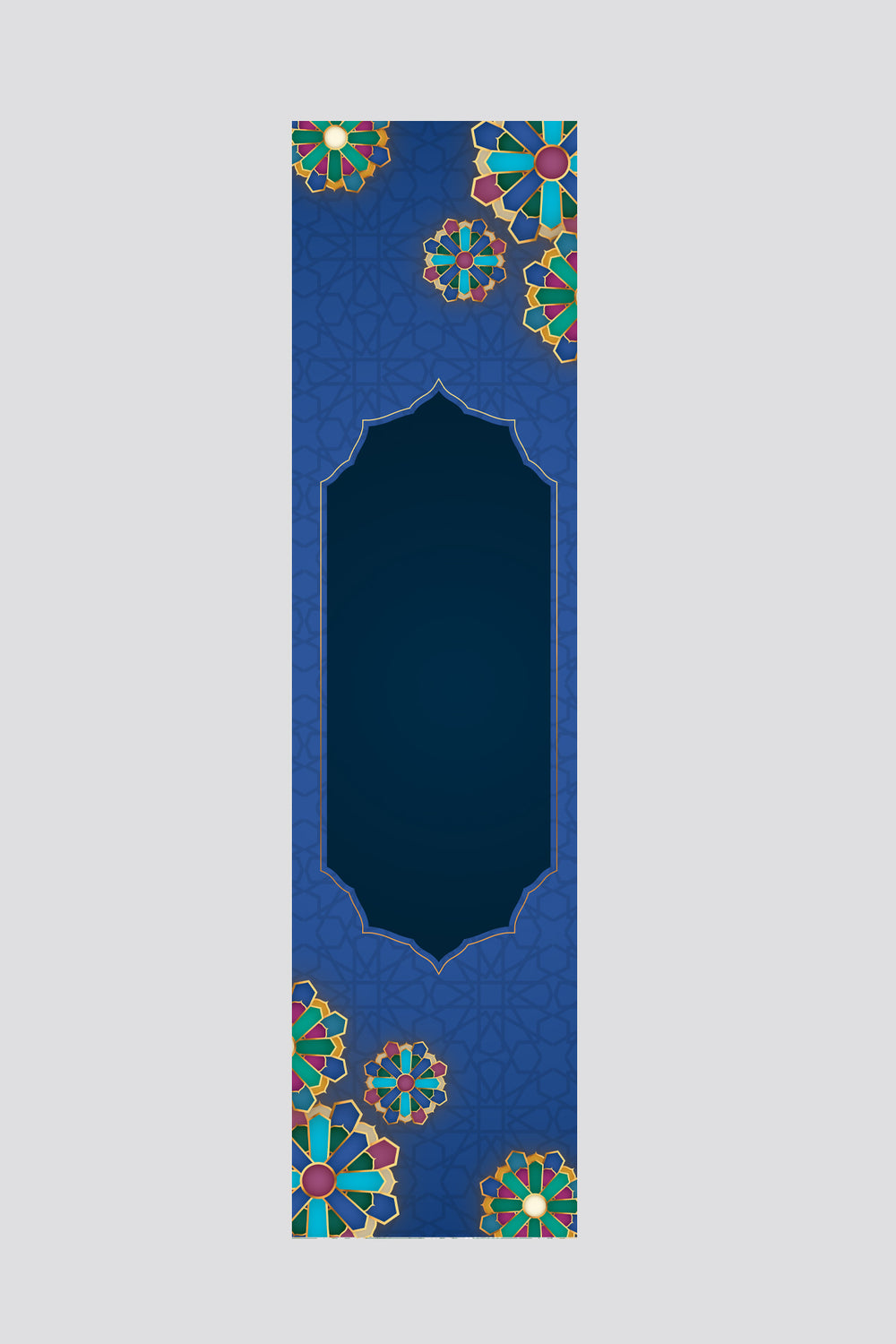 Lacivert Modern Ramazan Temalı Runner 40X220