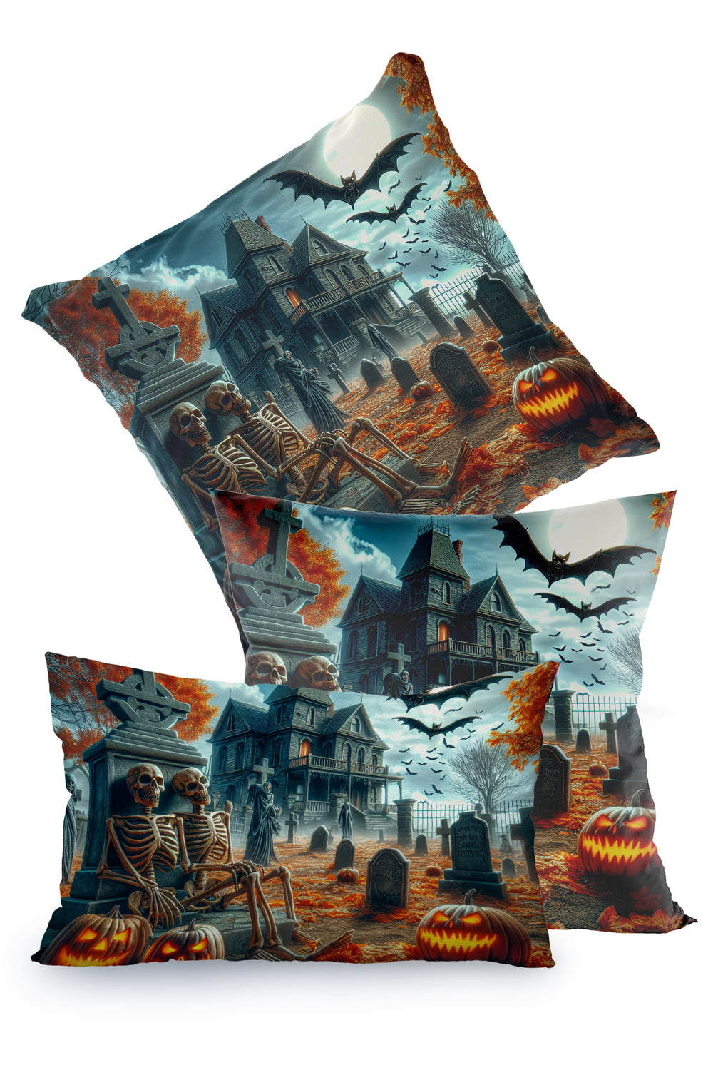 Halloween İskelet Cadılar Bayramı Temalı Kırlent Kılıfı