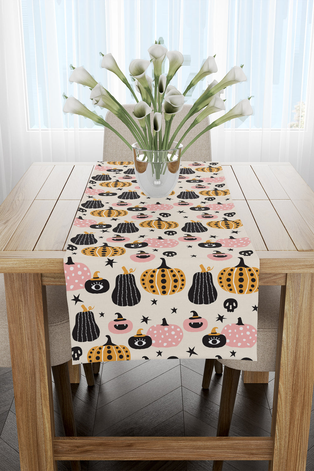 Halloween Balkabağı ve İskelet Kafası Cadılar Bayramı Runner 40X140